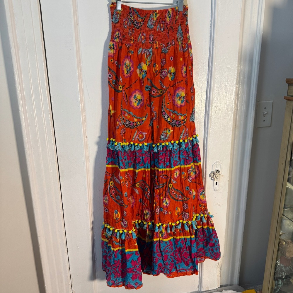 Antica Sartoria Giacomo Cinque Boho Festival Tassel Wide Leg Pants OS retro 70s - Picture 3 of 7